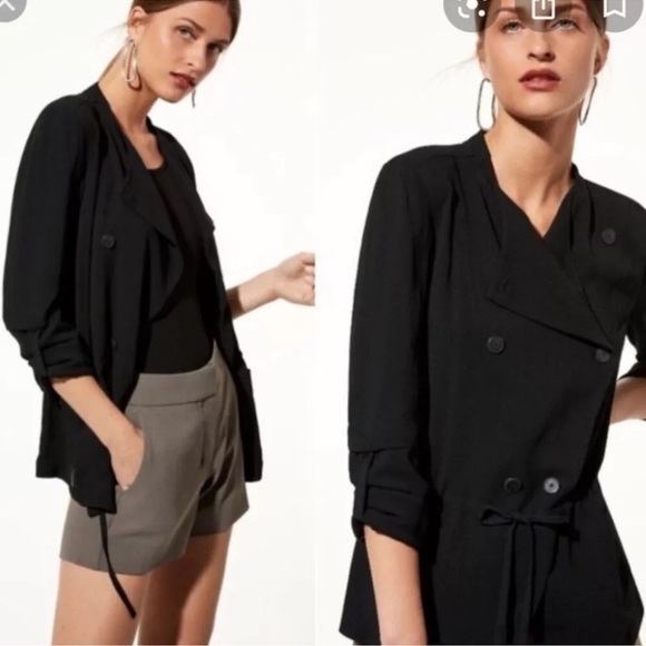 Babaton Aritzia Hamelin Double Breasted Button Front Cinch Waist Jacket Large - Picture 1 of 9
